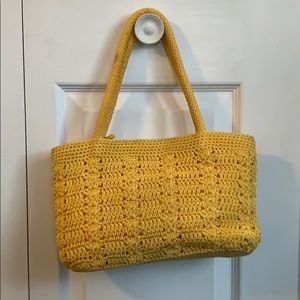 Yellow Sak crocheted purse